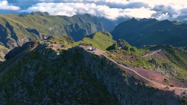 Szczyt Pico Ruivo Lecie Najwyższa Góra Maderze — Wideo stockowe