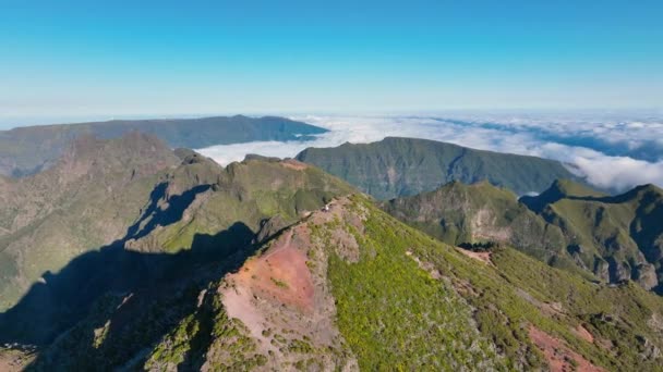 Summit Pico Ruivo Létě Nejvyšší Hora Madeiře — Stock video