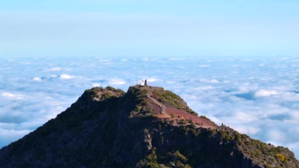 Cume Pico Ruivo Montanha Mais Alta Madeira — Vídeo de Stock