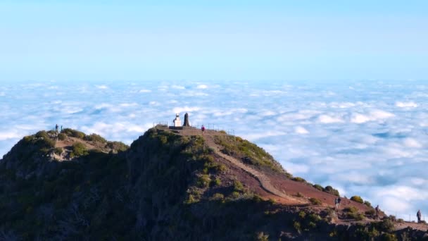 Vrchol Pico Ruiva Nejvyšší Hora Madeiře — Stock video