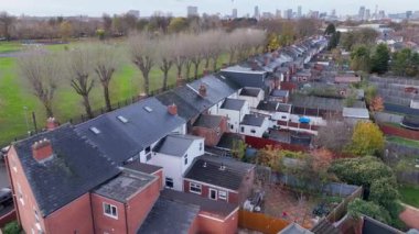 Birmingham 'ın Sokakları ve Evleri Birleşik Krallık Hava Görüntüsü