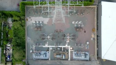 Yüksek Voltajlı Elektrik Alt İstasyonu Hava Görüntüsü