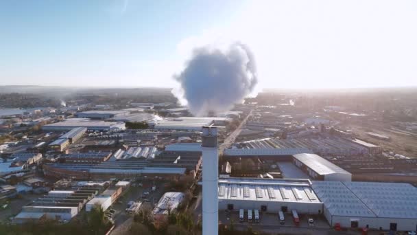 Emisje Atmosferyczne Zanieczyszczenia Spowodowane Dymem Przemysłowym — Wideo stockowe