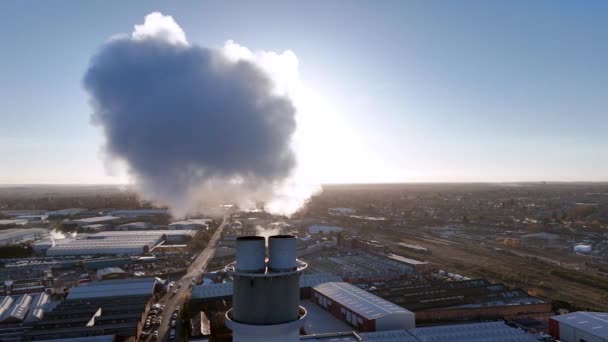 Luftutsläpp Och Föroreningar Orsakade Industriell Rökning — Stockvideo