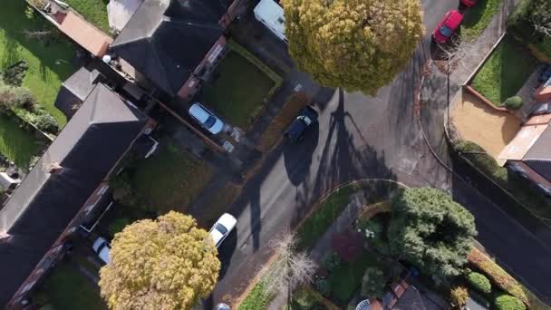 Widok Lotu Ptaka Brytyjskie Przedmieścia Ulice Mieszkalne — Wideo stockowe