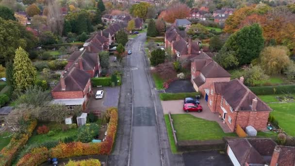 Δρόμοι Και Σπίτια Του Birmingham Στο Ηνωμένο Βασίλειο Aerial View — Αρχείο Βίντεο
