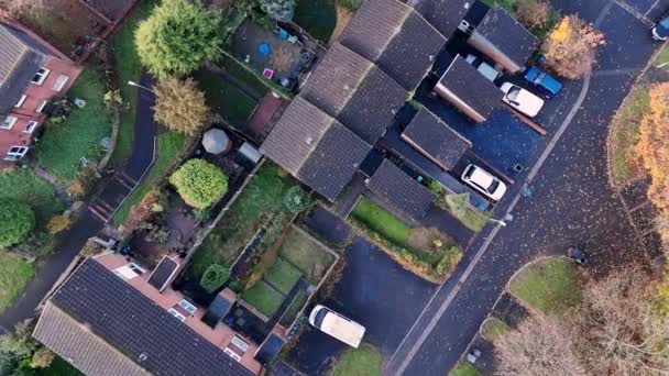 Birmingham Suburban Tranquility Een Luchtfoto Van Huizen Voorstedelijke Straten — Stockvideo