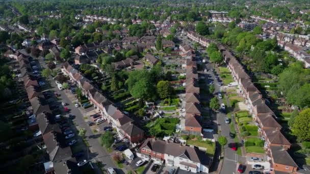 Ruas Subúrbios Casas Birmingham Vista Aérea Reino Unido — Vídeo de Stock