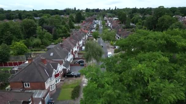 Δρόμοι Προάστια Και Σπίτια Του Birmingham Στο Ηνωμένο Βασίλειο Aerial — Αρχείο Βίντεο