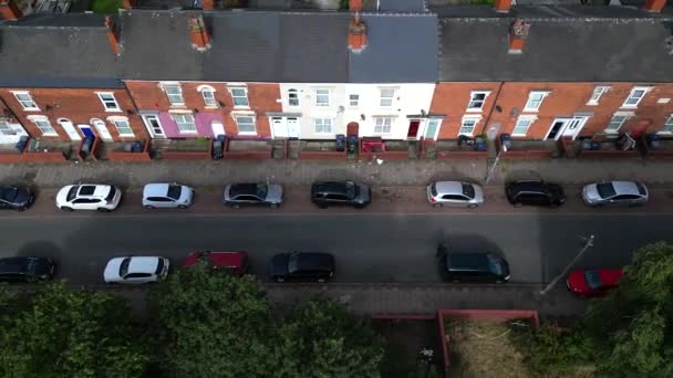 Σπίτια Εργατικής Τάξης Του Birmingham Aerial View — Αρχείο Βίντεο