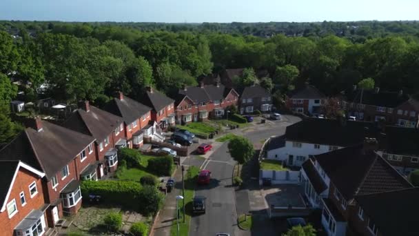 英国空中景观中伯明翰的街道与房屋 — 图库视频影像
