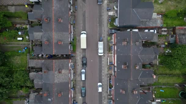 Birmingham Sokakları Evleri Birleşik Krallık Hava Görüntüsü — Stok video
