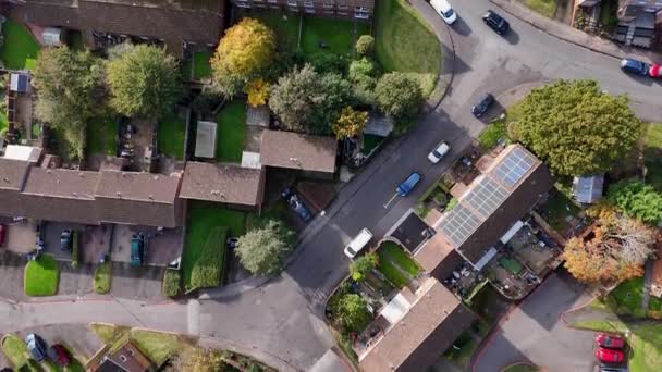 Δρόμοι Προάστια Και Σπίτια Του Birmingham Στο Ηνωμένο Βασίλειο Aerial — Αρχείο Βίντεο