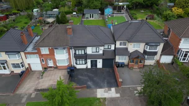 Huizen Van Birmingham Het Verenigd Koninkrijk Luchtfoto — Stockvideo
