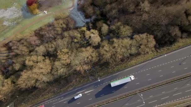 Camions Voitures Véhicules Conduisant Sur Une Autoroute Royaume Uni Vue — Video