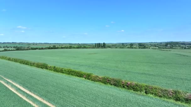 Velden Het Engels Countryside Aerial View — Stockvideo