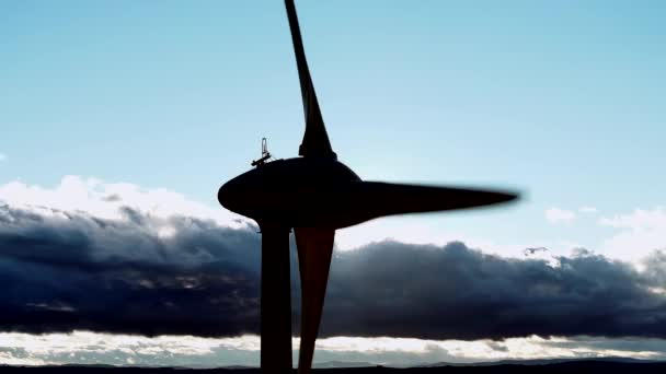 Turbina Eólica Que Genera Energía Renovable Confiable Vista Aérea — Vídeos de Stock