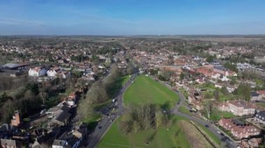 Hertfordshire 'daki Harpenden Kasabası İngiliz Hava Görüntüsü