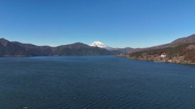 Ashi Gölü ve Fuji Dağı Hava Görüntüsü
