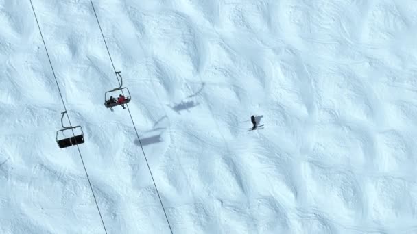 Швейцарская Стена Заметно Опасный Лыжный Спуск Воздуха — стоковое видео