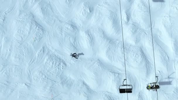 Swiss Wall Ski Run Formbar Mogul Run Aerial View – stockvideo
