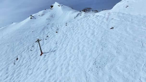 Swiss Wall Ski Run Formidable Mogul Run Aerial View — Videoclip de stoc