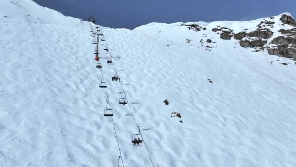 Swiss Wall Ski Run Formbar Mogul Run Aerial View – stockvideo
