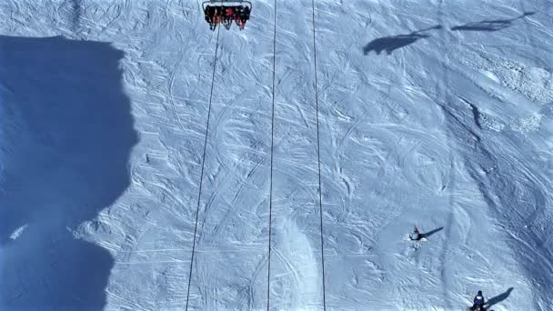 Ski Chairlift Resort Abstract Aerial View — Wideo stockowe