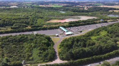 Birleşik Krallık Hava Görüntüsünde M6 Otoyol Gişeleri
