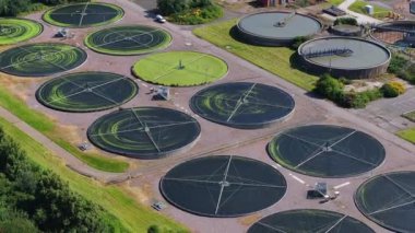 Atık su arıtma tesisi hava görüntüsü