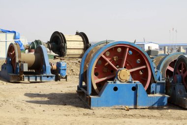 MACHENG - March 13: Winch in mining construction site in MaCheng iron mine on march 13, 2014, Luannan County, Hebei Province, Chin