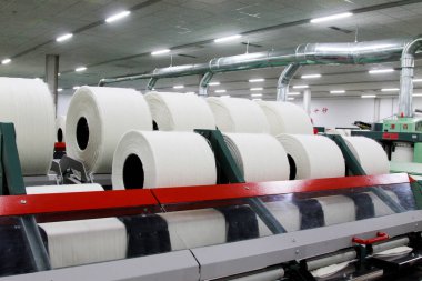 LUANNAN - MARCH 13: Cotton yarn production line in a spinning production company, March 13, 2013, Luannan County, Hebei Province, china