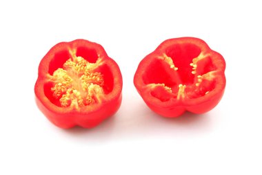 fresh red pepper on a clean white background