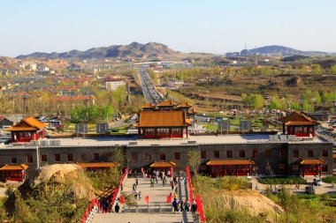 JI COUNTY - APRIL 5: Tourists visit Panshan Mountain scenic spot, April 5, 2014, ji county, tianjin, China.