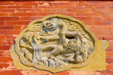 ZUNHUA MAY 18Colored glaze carving in the Eastern Tombs of the Qing Dynasty on may 18, 2014, Zunhua county, Hebei Province, China. 