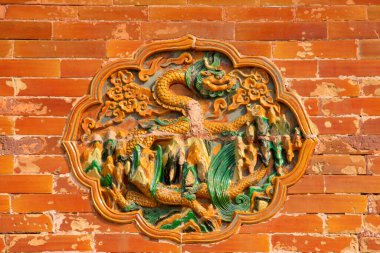 ZUNHUA MAY 18Colored glaze carving in the Eastern Tombs of the Qing Dynasty on may 18, 2014, Zunhua county, Hebei Province, China. 