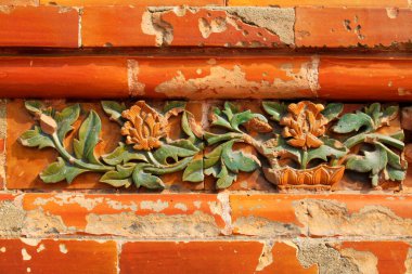 ZUNHUA MAY 18Colored glaze carving in the Eastern Tombs of the Qing Dynasty on may 18, 2014, Zunhua county, Hebei Province, China. 