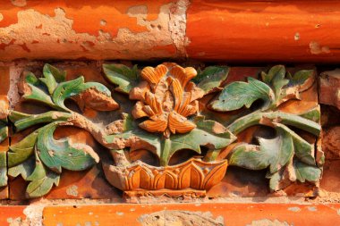 ZUNHUA MAY 18Colored glaze carving in the Eastern Tombs of the Qing Dynasty on may 18, 2014, Zunhua county, Hebei Province, China. 
