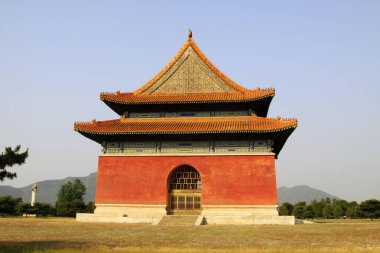 ZUNHUA MAY 18: Shen Gong Sheng De gate tower landscape architecture, Eastern Tombs of the Qing Dynasty on may 18, 2014, Zunhua county, Hebei Province, China.