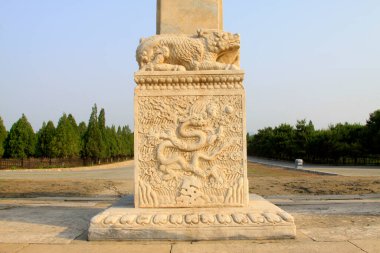 Chinese traditional style rock carvings, closeup of photo