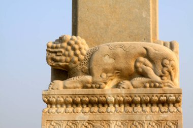 Chinese traditional style rock carvings, closeup of photo