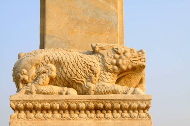 Chinese traditional style rock carvings, closeup of photo