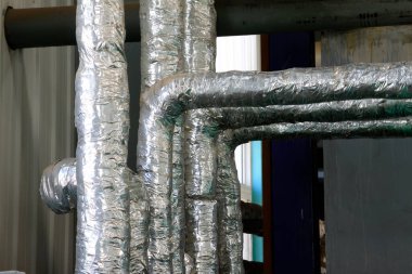 Thermal insulation pipe, closeup of photo 