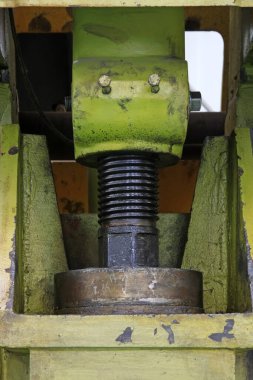 mechanical components full of oil, closeup of photo 