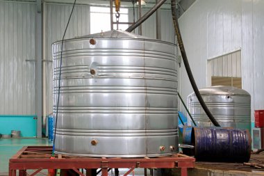 Stainless steel products shell, closeup of photo