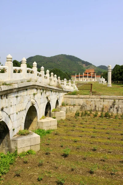 ZUNHUA MAY 18ancient China stone bridge landscape architecture in the Eastern Tombs of the Qing Dynasty on may 18, 2014, Zunhua county, Hebei Province, China.