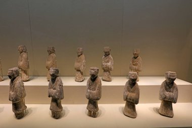 Çin antik seramik figür heykel, topraktan çıkarılmış kültürel kalıntılar