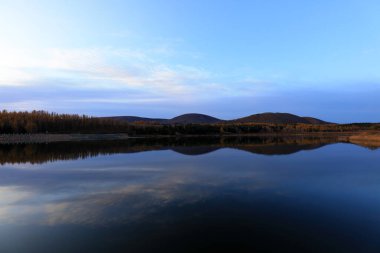 A pond in the morning in huanggangliang Park, Keshiketeng World Geopark, Inner Mongolia