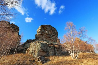 Landscape of ashhatu Stone Forest in Keshiketeng World Geopark, Inner Mongolia