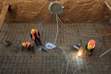 Shijiazhuang Şehri - 5 Mayıs 2017: yağmur saptırma projesi şantiyesi, Shijiazhuang, Hebei, Çin